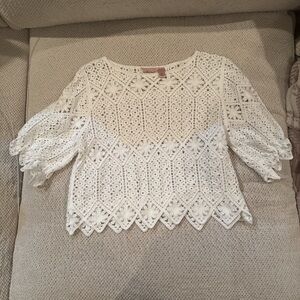 Elegant White Crochet Crop Top